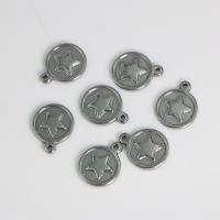 Stainless Steel Star Pendant, 304 Stainless Steel, Flat Round, polished, DIY, original color 