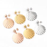Stainless Steel Drop Earring, 304 Stainless Steel, Shell, Vacuum Plating, fashion jewelry & for woman 28mm 