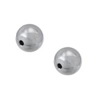 Edelstahl halb gebohrt Perlen, 201 Edelstahl, rund, plattiert, Vollton & halbgebohrt, keine, 6mm, Bohrung:ca. 1.5mm, verkauft von PC
