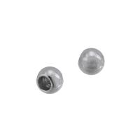 Edelstahl halb gebohrt Perlen, 201 Edelstahl, rund, plattiert, Vollton & halbgebohrt, keine, 4mm, Bohrung:ca. 2mm, verkauft von PC