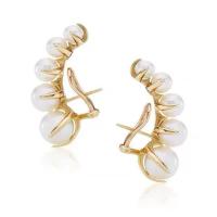 Plastic Pearl Zinc Alloy Earring, with Zinc Alloy, real gold plated, fashion jewelry & for woman, 35mm 