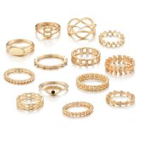 Zinc Alloy Ring Set, gold color plated, for woman & hollow, US Ring 