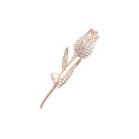 Rhinestone Zinc Alloy Brooch, with Plastic Pearl, plated, for woman & with rhinestone 14-75mm 