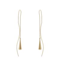 Brass Thread Through Earrings, gold color plated, fashion jewelry & for woman 