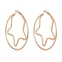 Zinc Alloy Hoop Earring, gold color plated, fashion jewelry & for woman & hollow 