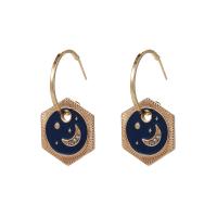 Enamel Zinc Alloy Drop Earring, gold color plated, fashion jewelry & for woman & with rhinestone 
