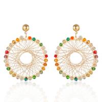 Crystal Drop Earring, Zinc Alloy, with Crystal, gold color plated, fashion jewelry & for woman 