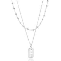 Fashion Multi Layer Necklace, 304 Stainless Steel, with 1.97inch extender chain, Double Layer & fashion jewelry & for woman, original color Approx 17.72 Inch, Approx 14.96 Inch 