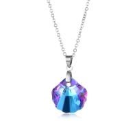 Crystal Necklace, 304 Stainless Steel, with Crystal, with 1.97inch extender chain, Shell, polished, fashion jewelry & for woman Approx 17.72 Inch 