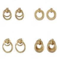 Eisen Ohrhänger, goldfarben plattiert, Modeschmuck & verschiedene Stile für Wahl & für Frau, verkauft von Paar