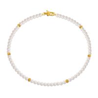 Ожерелье из ракушки Южного моря, Латунь, с Shell Pearl, 18K позолоченный, ювелирные изделия моды & Женский, белый, длина:Приблизительно 17.71 дюймовый, продается PC