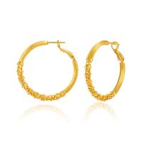 Messing Tropfen Ohrring, 18K vergoldet, Modeschmuck & für Frau, goldfarben, 39x4.5mm, verkauft von Paar