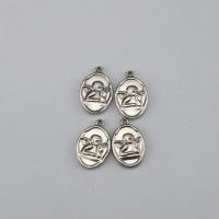 Zinc Alloy Jewelry Pendants, 304 Stainless Steel, Oval, polished, DIY, original color 