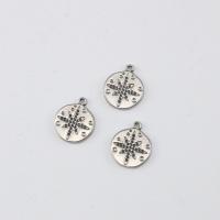 Zinc Alloy Jewelry Pendants, 304 Stainless Steel, Flat Round, polished, DIY, original color 