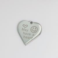 pendentifs de cœur en inox , Acier inoxydable 304, coeur, poli, DIY Vendu par PC