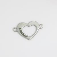 Stainless Steel Charm Connector, Titanium Steel, Heart, polished, DIY 
