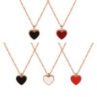 Titanium Steel Jewelry Necklace, with 1.97inch extender chain, Heart, plated, fashion jewelry & for woman Approx 15.35 Inch 