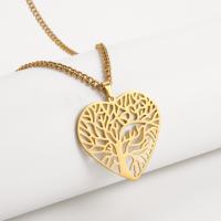 Stainless Steel Jewelry Necklace, 304 Stainless Steel, Heart, Vacuum Ion Plating, fashion jewelry & for woman Approx 23.62 Inch 