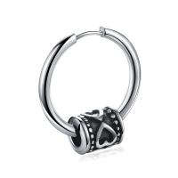 Titanium Steel Earrings, polished, Unisex & blacken, silver color 