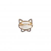 Rhinestone Zinc Alloy Brooch, gold color plated, for woman & with rhinestone 18-20mm 