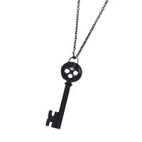 Ожерелье цинкового сплава , цинковый сплав, Ключ, Другое покрытие, ювелирные изделия моды & Мужская, черный, длина:Приблизительно 50 см, продается PC