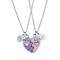 Couple Zinc Alloy Necklace, plated, 2 pieces & Unisex & with magnetic & enamel Approx 50 cm 