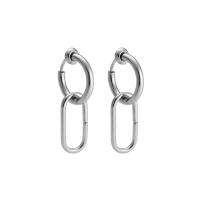 Titanium Steel Earrings, Geometrical Pattern, Unisex & hollow 