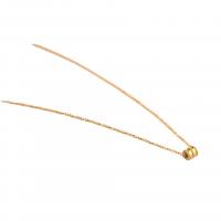 Stainless Steel Jewelry Necklace, 304 Stainless Steel, Round Tube, real gold plated, fashion jewelry & for woman Approx 45 cm 