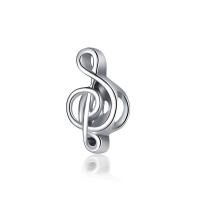 Zinc Alloy European Beads, Music Note, plated, DIY, silver color, 12mm 