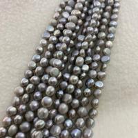 Naturales agua dulce perlas sueltas, Perlas cultivadas de agua dulce, Bricolaje, gris, 5-6mm, longitud:aproximado 15 Inch, Vendido por Sarta