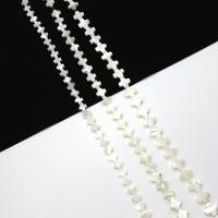 Weiße Lippenschale Perlen, Kreuz, geschnitzt, DIY & verschiedene Größen vorhanden, weiß, Länge:ca. 38 cm, verkauft von Strang
