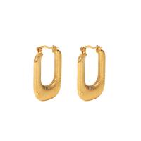 Stainless Steel Leverback Earring, 314 Stainless Steel, Letter U, Vacuum Ion Plating, fashion jewelry & for woman, golden, 26mm,8.6mm 