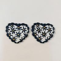 Acrylic Jewelry Pendant, Heart, embossed & DIY 