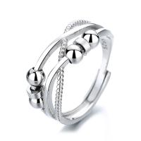 Палец кольцо-латунь, Латунь, Геометрический узор, покрытый платиной, регулируемый & Женский, размер:6-8, продается PC