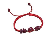 Mode Bracelet à cinabre, avec cordon de polyester, Réglable & unisexe, rouge vermeil Environ 6.69 pouce, Vendu par PC