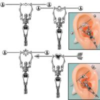 Stainless Steel Ear Piercing Jewelry, 304 Stainless Steel & for woman & with rhinestone, original color 5mm 