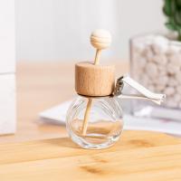 Glass Perfume Bottle, with wood cap 