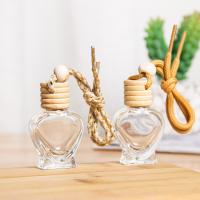 verre Décoration suspendue de parfum, avec bouchon de bois, coeur, styles différents pour le choix Vendu par PC