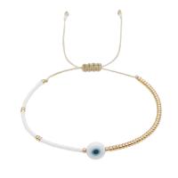 Evil Eye Lampwork Bracelets, with Seedbead & Plastic Pearl, Adjustable & fashion jewelry & for woman Approx 11.02 Inch 