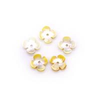 Perles de coquillage jaune naturel, coquille jaune, fleur, DIY, Jaune, 10mm, Vendu par PC