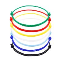 cordón poliéster Pulsera, hecho a mano, unisexo & ajustable, más colores para la opción, longitud:6-11 Inch, Vendido por Set