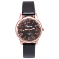 Women Wrist Watch, PU Leather, with Glass & 304 Stainless Steel & Zinc Alloy, Chinese movement, rose gold color plated, waterproofless & for woman 