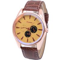 Men Wrist Watch, PU Leather, with Glass & 304 Stainless Steel & Zinc Alloy, Chinese movement, rose gold color plated, waterproofless & for man 