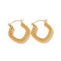 Stainless Steel Leverback Earring, 314 Stainless Steel, Vacuum Ion Plating, fashion jewelry & for woman, golden, 26mm 