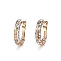 Rhinestone Brass Drop Earring, Zinc Alloy, plated, for woman & with rhinestone 13mm 