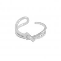 Sterling Silver Finger Ring, 925 Sterling Silver, plated, Korean style & adjustable & for woman 6.32mm, US Ring 