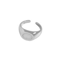 Sterling Silver Finger Ring, 925 Sterling Silver, with Cats Eye, plated, Korean style & adjustable & for woman 10.35mm, US Ring 