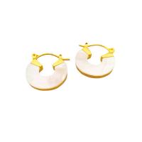 Freshwater Shell Earring, Brass, with Shell, plated, for woman 