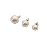 Boucles d'oreilles d'eau douce de Perle , laiton, avec perle, Placage de couleur platine, différents matériaux pour le choix & normes différentes pour le choix & pour femme, blanc, Vendu par paire