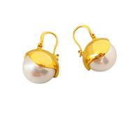 Messing Tropfen Ohrring, mit Kunststoff Perlen, plattiert, für Frau, keine, 17.6x27.4mm, verkauft von Paar